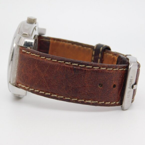 U.S.ARMY US/1002 Genuine Leather Quartz Analog Men's Watch New Battery - Picture 5 of 9